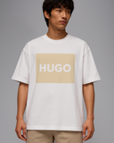 Hugo Cotton-jersey regular-fit T-shirt with logo print White