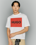 Hugo Dulive box logo t-shirt in white