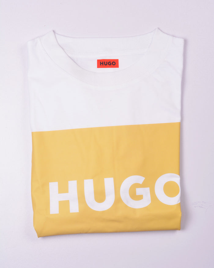 Hugo Cotton-jersey regular-fit T-shirt with logo print White