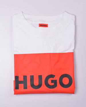 Hugo Dulive box logo t-shirt in white