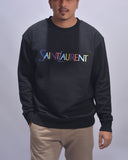 Premium French Terry Sweatshirt - Men- Black Maroon White