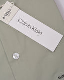 Calvin Klein Steel Solid Herringbone Dress Shirt Olive