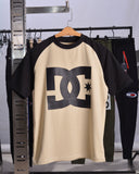 DC Star Drop Shoulder Raglan T shirt  Black/Beige