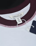 Ae Super Soft Raglan Logo Graphic T-shirt Contrast Stitch Maroon White