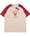 Ae Super Soft Raglan Logo Graphic T-shirt Contrast Stitch Beige/Red