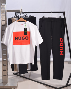 Hugo Cotton-jersey regular-fit T-shirt with Trouser Combo 01