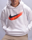 Nike graffiti Swoosh Hoodie White