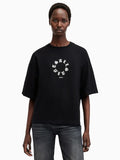 AllSaints Black Tieroth Amelie 100% Cotton T-Shirt