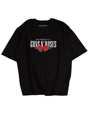 PULL&BEAR Guns N’ Roses T-shirt Black