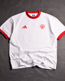 Manchester United  Football Ringer  T-Shirt White/Red