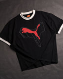 P Ess+ Logo Lab Cat Ringer Black/White Drop Shoulder T-Shirt