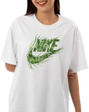 Nike Women Green Leaves Drop Shoulder Tee White