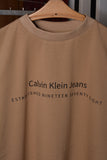 Calvin Klein Jeans MINIMAL LOGO TEE Men's T-shirt Beige