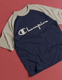 Champion Classic Graphic Drop Shoulder Raglan T shirt  Blue/Grey