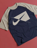 NIKE B NK Raglan T-shirt Navy blue/beige