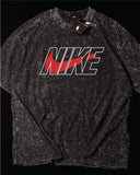 NIKE- Heavy Cotton Acid Wash Drop Shoulder T-shirt -  Black