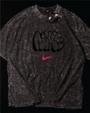 NIKE- Heavy Cotton Acid Wash Drop Shoulder T-shirt -  Black