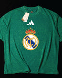Real Madrid- Heavy Cotton Acid Wash Drop Shoulder T-shirt -Green