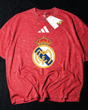 Real Madrid- Heavy Cotton Acid Wash Drop Shoulder T-shirt -Maroon