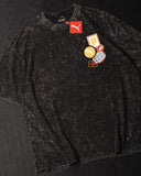 P Shaded - Heavy Cotton Acid Wash Drop Shoulder T-shirt - Black