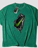 Nike 3D- Heavy Cotton Acid Wash Drop Shoulder T-shirt -Green