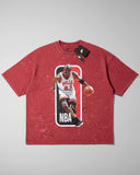 Nike X Jordan- Heavy Cotton Acid Wash Drop Shoulder T-shirt -Maroon