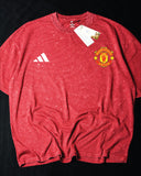 Manchester United- Heavy Cotton Acid Wash Drop Shoulder T-shirt -Marron