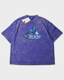 Adidas- Heavy Cotton Acid Wash Drop Shoulder T-shirt -Blue