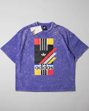 Adidas- Heavy Cotton Acid Wash Drop Shoulder T-shirt -Blue
