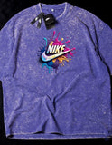 Nike 3D- Heavy Cotton Acid Wash Drop Shoulder T-shirt -Blue