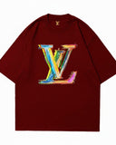 Louis Vuitton Camiseta LV Flocada Oversized T-Shirt Maroon