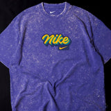 NIKE- Heavy Cotton Acid Wash Drop Shoulder T-shirt -Blue