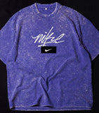 NIKE- Heavy Cotton Acid Wash Drop Shoulder T-shirt -Blue