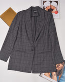 Reitman One Button Long Plaid Pattern