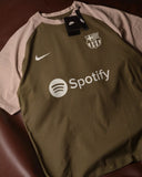FC Barcelona Drop Shoulder Raglan T shirt  Olive/beige