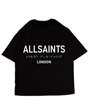 ALLSAINTS Underground Oversized Crew Neck T-Shirt Black