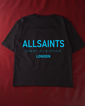 ALLSAINTS Underground Oversized Crew Neck T-Shirt Blue