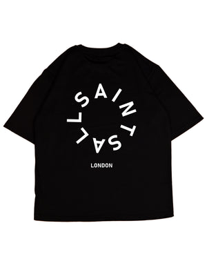 ALLSAINTS Tierra Oversized Crew Neck Logo T-Shirt Black