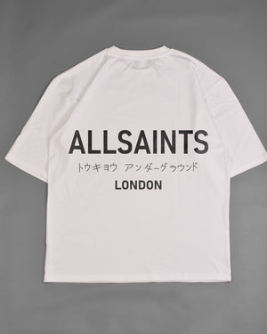 ALLSAINTS Underground Oversized Crew Neck T-Shirt White