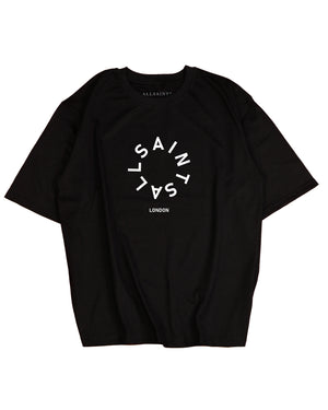 ALLSAINTS Tierra Oversized Crew Neck Logo T-Shirt Black