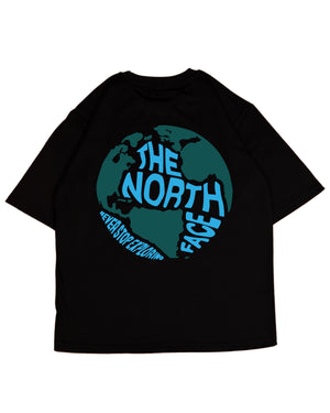 The North Face  Blue Globe Back Print Oversized T-shirt Black