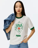 P Neymar JR "BNA" Ringer White/Green Drop Shoulder T-Shirt