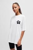 HUGO Oversized-fit T-shirt in cotton with new-season logo white