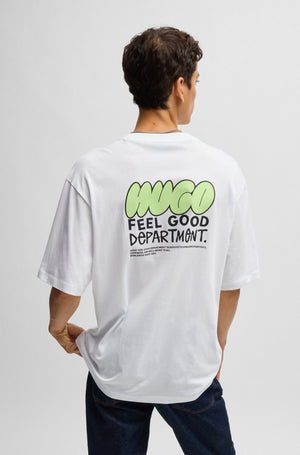 HUGO T-shirt Nalono Relaxed fit white