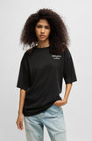 HUGO Cotton-jersey oversized-fit T-shirt with slogan prints