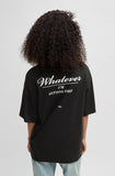 HUGO Cotton-jersey oversized-fit T-shirt with slogan prints