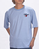 TOMMY HILFIGER Logo Painted Graphic  Chambray Blue Drop shoulder