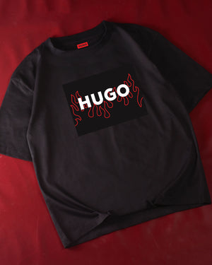 HUGO Dulive box logo t-shirt in black