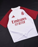 Real Madrid F.C. Drop Shoulder Raglan T shirt  White/Maroon