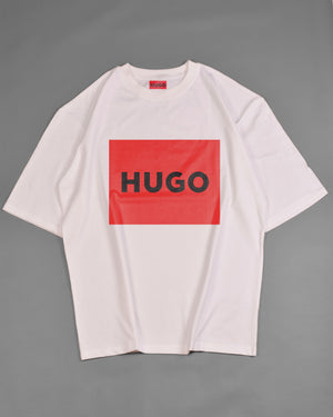 Hugo Dulive box logo t-shirt in white